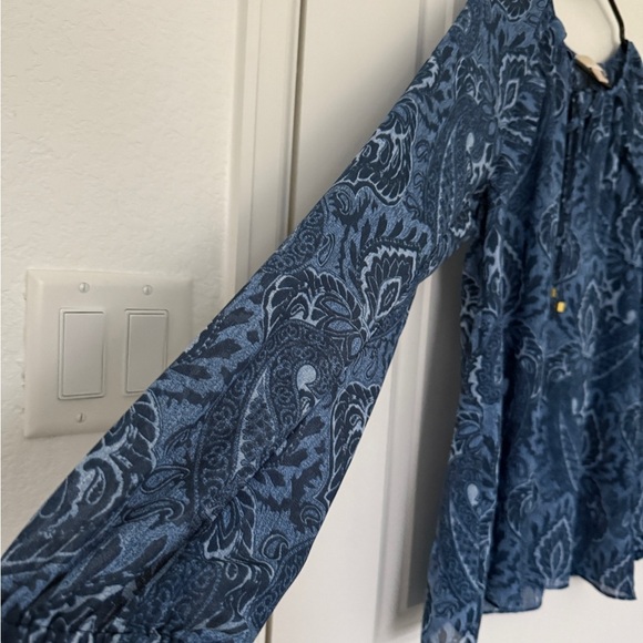MICHAEL Michael Kors Paisley Print V-Neck Blouse Size Large - Picture 4 of 8